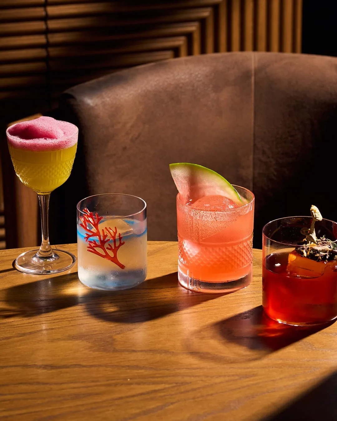 Cocktails on a table at Mila.