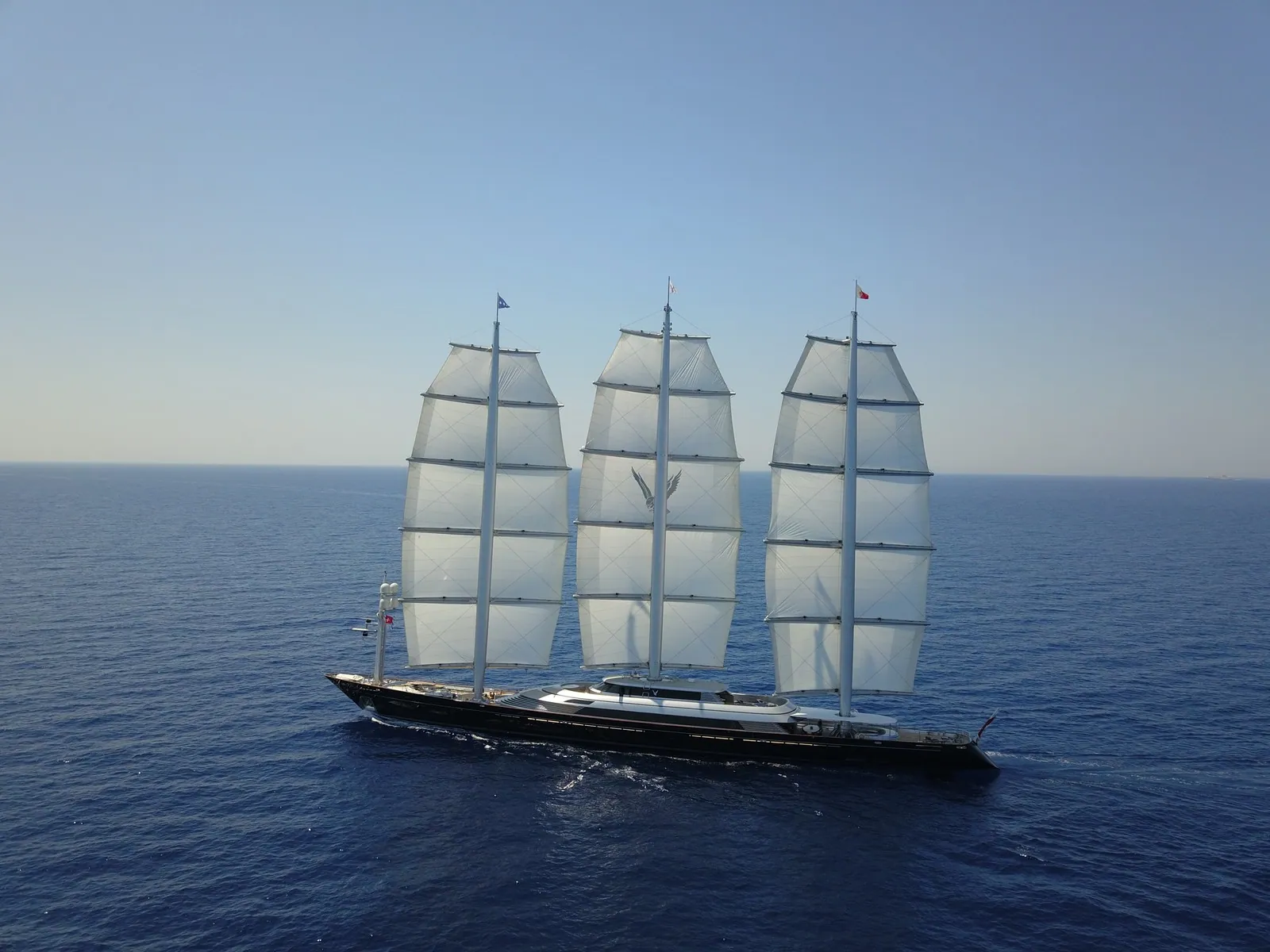 Maltese Falcon at sea.